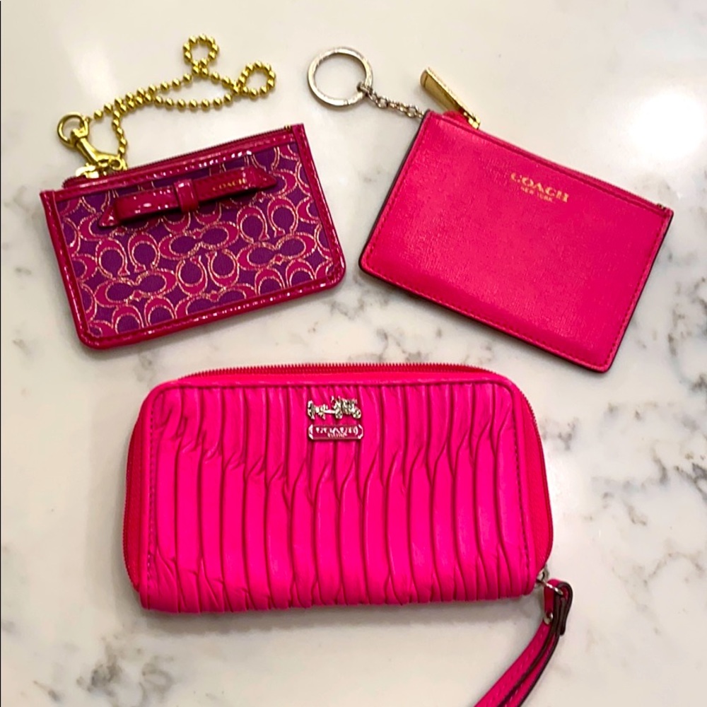 Coach Wristlet and Two Card Case Keychains
